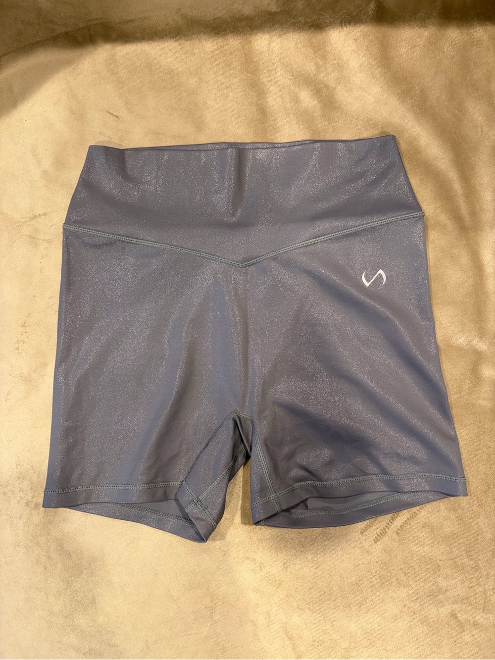 Sculptive High-Waist Bike Shorts in Slate Blue
